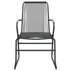 Ensemble à manger de jardin 5 pcs Noir Rotin PVC 