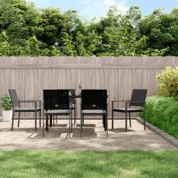 Ensemble à manger de jardin 7 pcs coussins résine tressée acier 