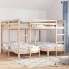 Lit superposé triple 200x200/80x200 cm bois de pin massif 