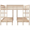 Lit superposé triple 200x200/80x200 cm bois de pin massif 