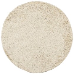 Tapis shaggy PAMPLONA poils longs moderne doré Ø 80 cm 