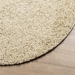 Tapis shaggy PAMPLONA poils longs moderne doré Ø 80 cm 