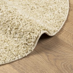 Tapis shaggy PAMPLONA poils longs moderne doré Ø 80 cm 