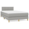 Sommier à lattes de lit et matelas gris clair 120x190 cm tissu 