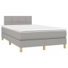 Sommier à lattes de lit et matelas gris clair 120x190 cm tissu 