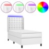 Sommier à lattes de lit matelas LED Blanc 90x200cm Similicuir 