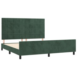 Cadre de lit sans matelas vert foncé velours 