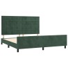 Cadre de lit sans matelas vert foncé velours 