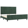 Cadre de lit sans matelas vert foncé velours 