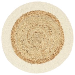 Napperons 6 pcs Naturel Plain 38 cm Rond Jute et coton  