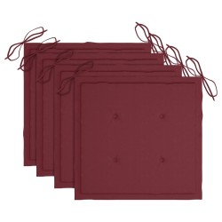 Chaises à manger d'extérieur lot de 4 et coussins Acacia massif 