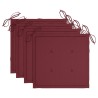 Chaises à manger d'extérieur lot de 4 et coussins Acacia massif 