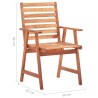 Chaises à manger d'extérieur lot de 4 et coussins Acacia massif 
