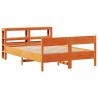Cadre de lit sans matelas cire marron 150x200cm bois pin massif 