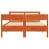 Cadre de lit sans matelas cire marron 150x200cm bois pin massif 