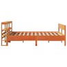 Cadre de lit sans matelas cire marron 150x200cm bois pin massif 