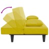 Ensemble de canapés 2 pcs avec coussins jaune velours 
