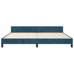 Cadre de lit sans matelas bleu foncé 200x200 cm velours 