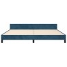 Cadre de lit sans matelas bleu foncé 200x200 cm velours 