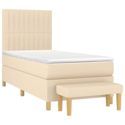 Sommier à lattes de lit avec matelas Crème 80x200 cm Tissu 