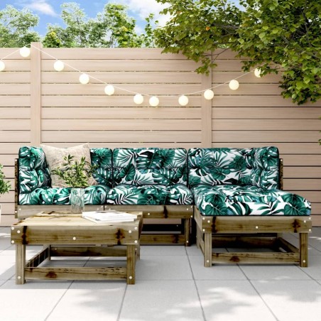 Salon de jardin 5 pcs bois de pin imprégné 