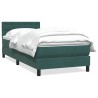 Sommier à lattes de lit et matelas vert foncé 90x210 cm velours 