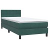 Sommier à lattes de lit et matelas vert foncé 90x210 cm velours 