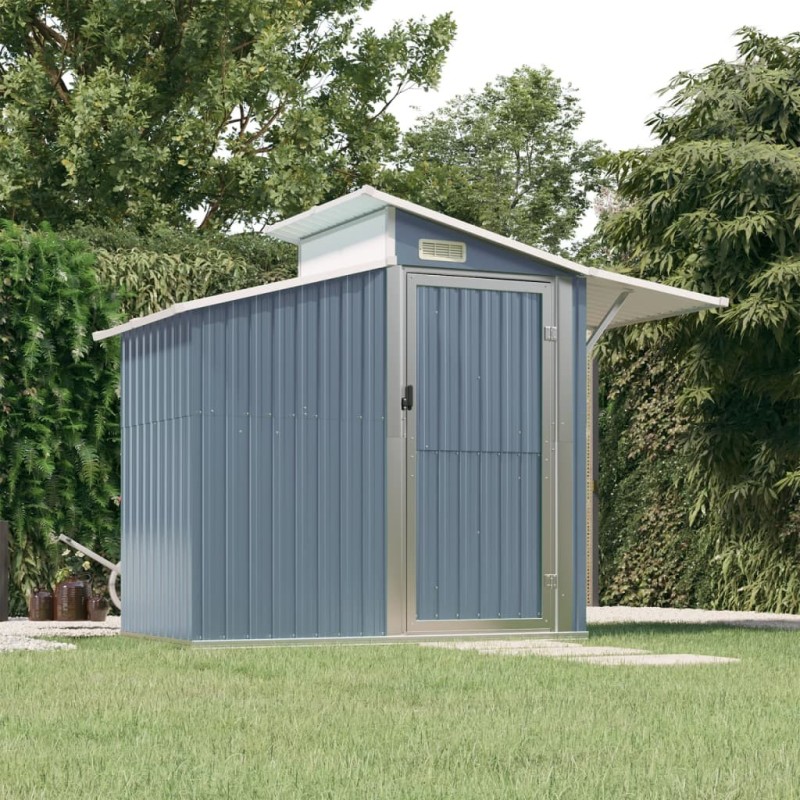 Abri de jardin Gris 270x130x208,5 cm Acier galvanisé 