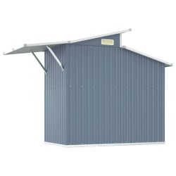 Abri de jardin Gris 270x130x208,5 cm Acier galvanisé 