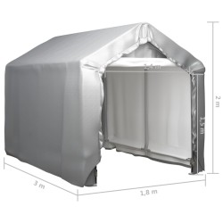 Tente de rangement 180x300 cm Acier Gris 