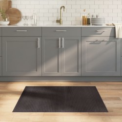Tapis rectangulaire marron foncé 80x100 cm bambou 