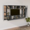 Ensemble de meubles TV 8 pcs Gris béton Bois d'ingénierie 