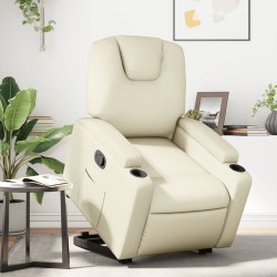 Fauteuil inclinable Crème Similicuir 