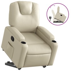 Fauteuil inclinable Crème Similicuir 