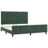 Cadre de lit sans matelas vert foncé 160x200 cm velours 