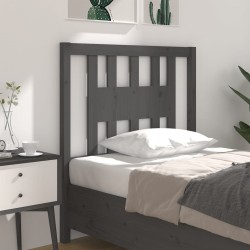 Tête de lit Gris 106x4x100 cm Bois massif de pin 