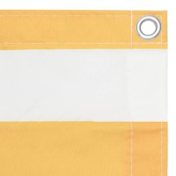 Écran de balcon Blanc et jaune 90x600 cm Tissu Oxford 