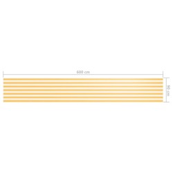 Écran de balcon Blanc et jaune 90x600 cm Tissu Oxford 