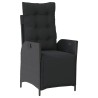 Ensemble à manger de jardin avec coussins 3 pcs Noir 