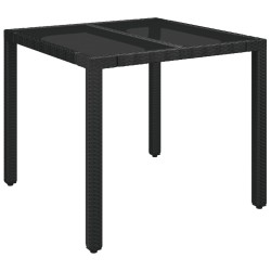 Ensemble à manger de jardin avec coussins 3 pcs Noir 
