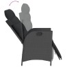 Ensemble à manger de jardin avec coussins 3 pcs Noir 
