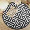 Tapis d'extérieur ARAKIL blanc et noir Ø160 cm PP 