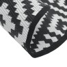 Tapis d'extérieur ARAKIL blanc et noir Ø160 cm PP 