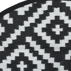 Tapis d'extérieur ARAKIL blanc et noir Ø160 cm PP 