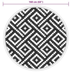 Tapis d'extérieur ARAKIL blanc et noir Ø160 cm PP 