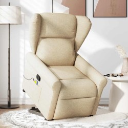 Fauteuil inclinable de massage Crème Tissu 