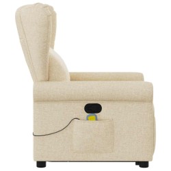 Fauteuil inclinable de massage Crème Tissu 
