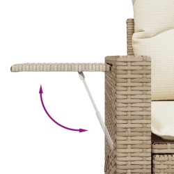 Salon de jardin avec coussins 6 pcs beige résine tressée 