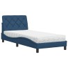 Lit avec matelas bleu 90x200 cm tissu 