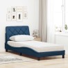 Lit avec matelas bleu 90x200 cm tissu 